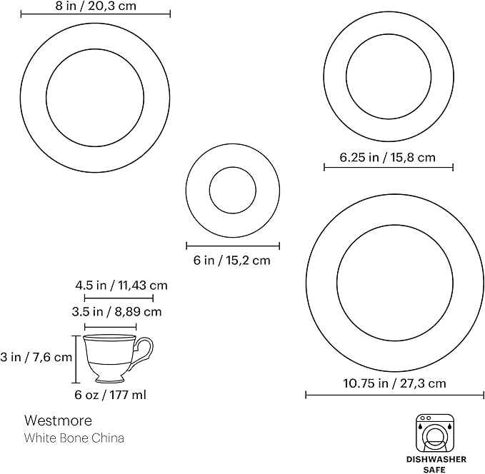 Lenox Dinnerware Set, Westmore 5-Piece Place Setting Set, Service for 1, Bone China Dinnerware, Dishwasher And Microwave Safe, Plate, Saucer, and Teacup, Kitchen and Dining (White/Blue, 5 Piece)