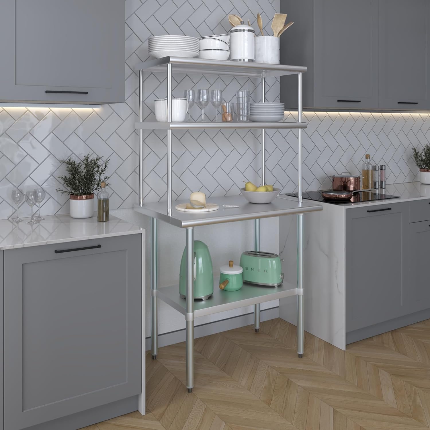 AmGood Double OverShelf Stainless Steel NSF - Many (36" Long x 18" Deep) - Lumora Casa