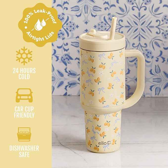 Ello Oasis 40oz Stainless Steel Water Bottle - Main Squeeze