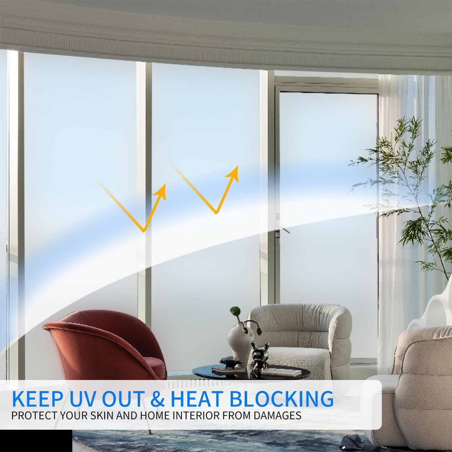 Frosted Window Film, Removable Glass Door Privacy Film, Suitable for Bathrooms, Offices, Static Cling Decorative Film, Reusable Window Stickers (White, 29.6X78.7 Inch)
