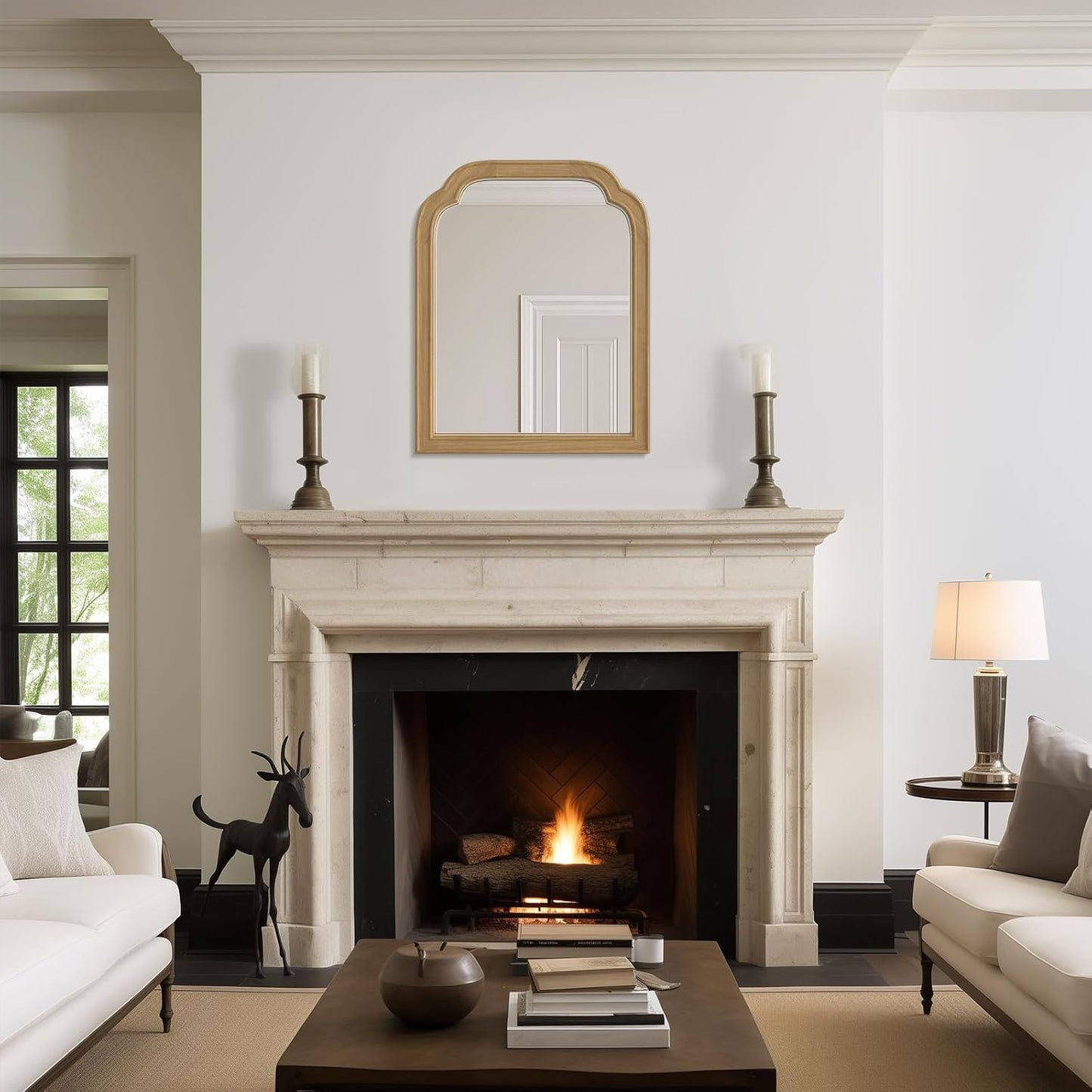 WallBeyond Wood Frame Wall Mirror Decor for Entryway, Living Room or Bedroom Home Decor - Light Woodgrain 16" x 20" Natural Color