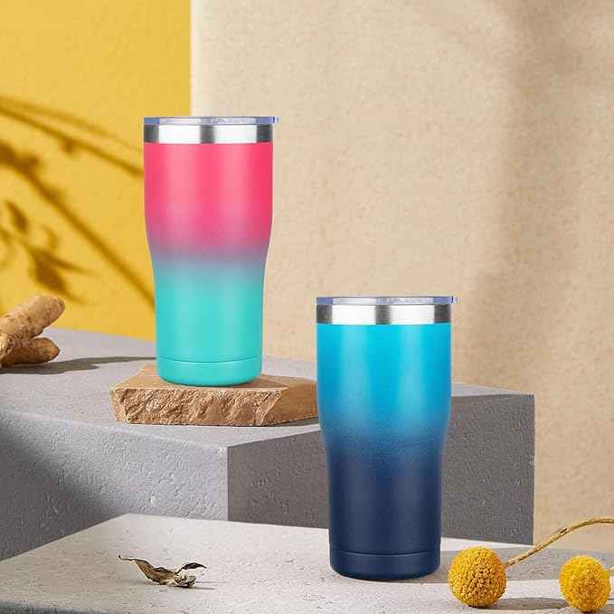 MEZMUT 20oz Coffee Tumbler with Lid and Straw Double Wall Vacuum Insulated Cup Stainless Steel Travel Mugs Insulated for Hot and Cold Leakproof Powder Coated Tumbler for Indoor and Outdoor