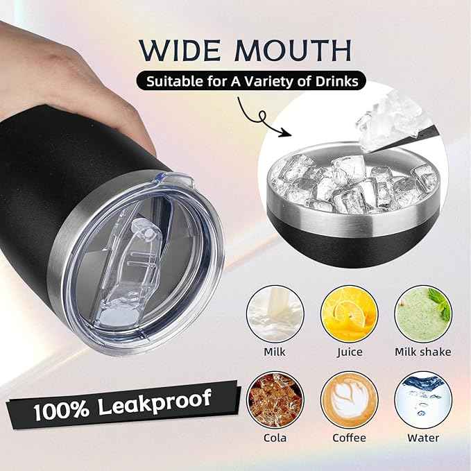 MEZMUT 20oz Coffee Tumbler with Lid and Straw Double Wall Vacuum Insulated Cup Stainless Steel Travel Mugs Insulated for Hot and Cold Leakproof Powder Coated Tumbler for Indoor and Outdoor