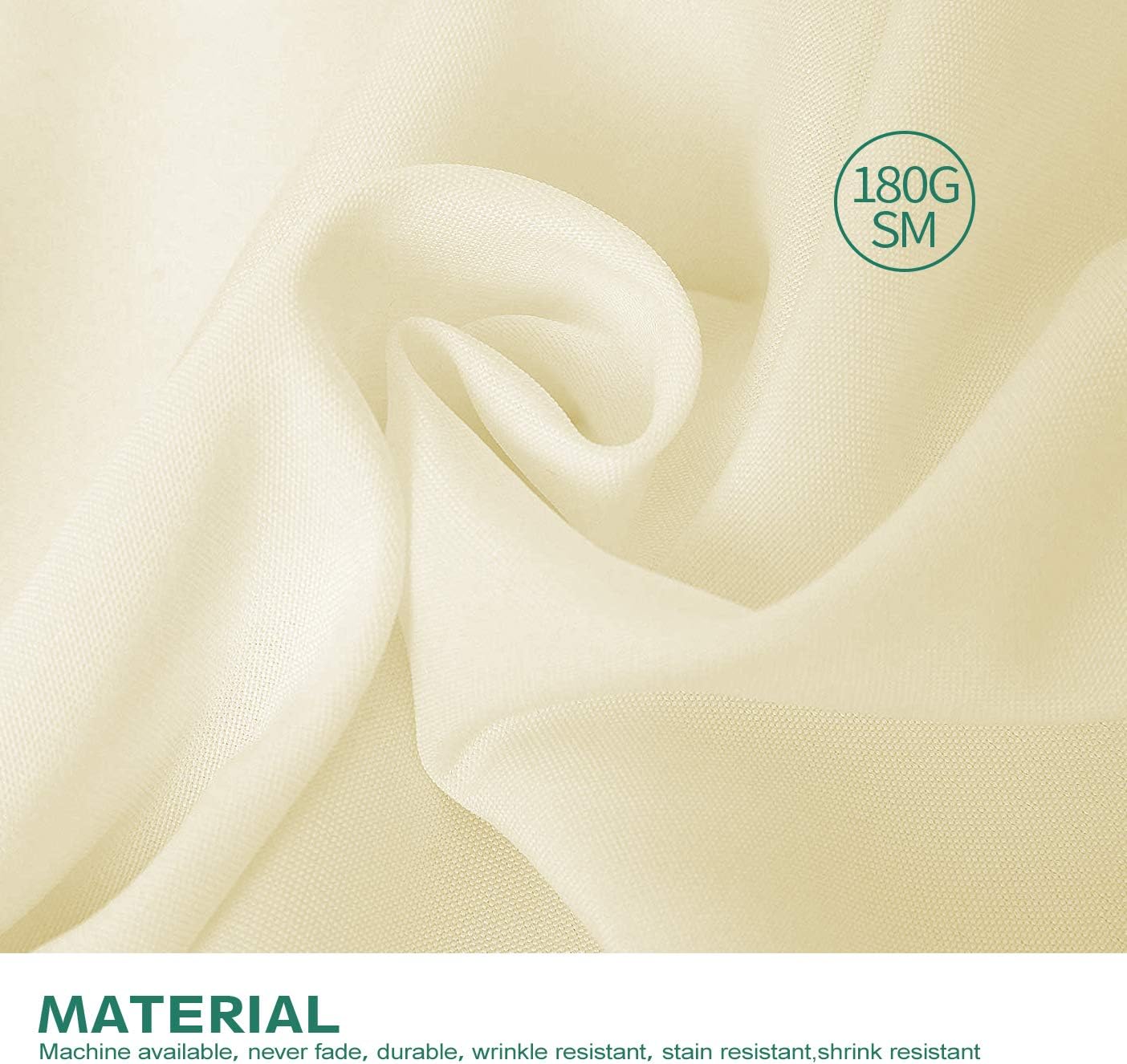 Surmente Ivory Tablecloth for Round Tables, 90-inch Round Table Cloths for Weddings, Banquets, or Restaurants