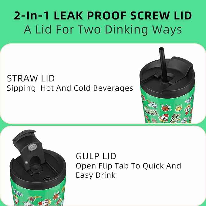 BJPKPK 22oz Stainless Steel Insulated Tumbler With lid And Straw Travel Coffee Thermal Tumblers Cup For Women And Men,Game