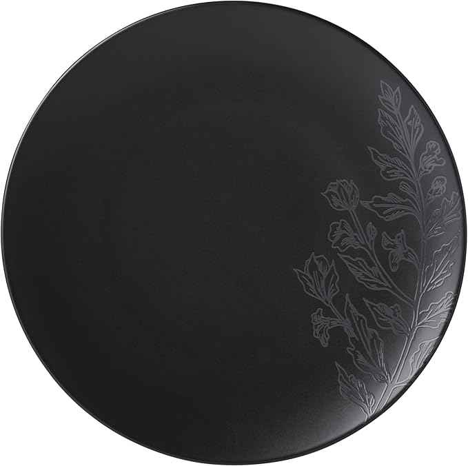 Oneida 897391 Roseto 12-Piece Dinnerware Set, Charcoal