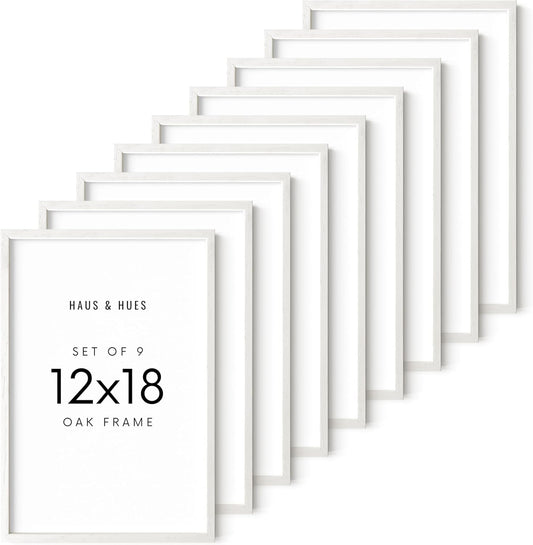 HAUS AND HUES Standalone White Oak Frames Set of 9-12x18