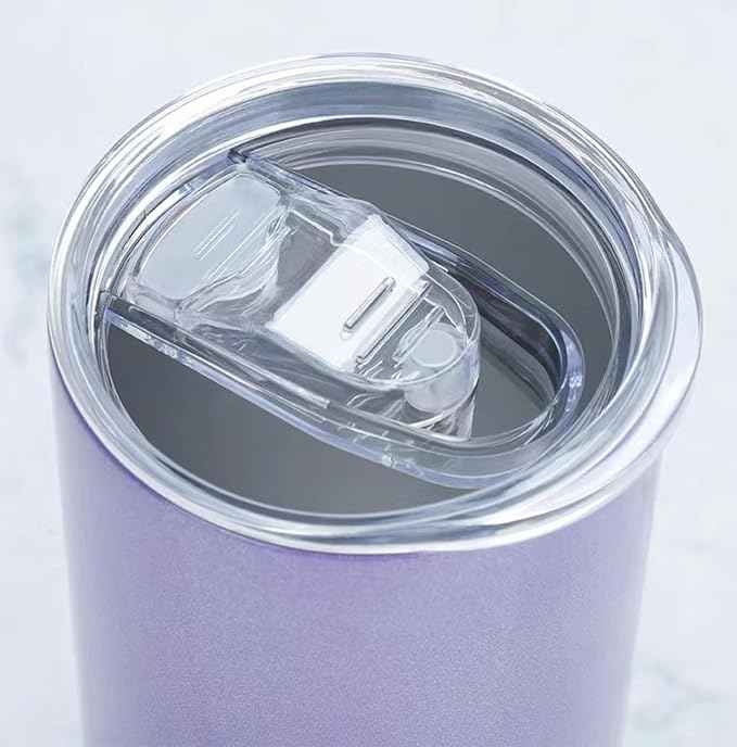 Double Wall 18/8 Stainless Steel Vacuum slim skinny tumbler with straw and lid, insulated travel mug keeping beverage cold and warm (blue, 20oz)