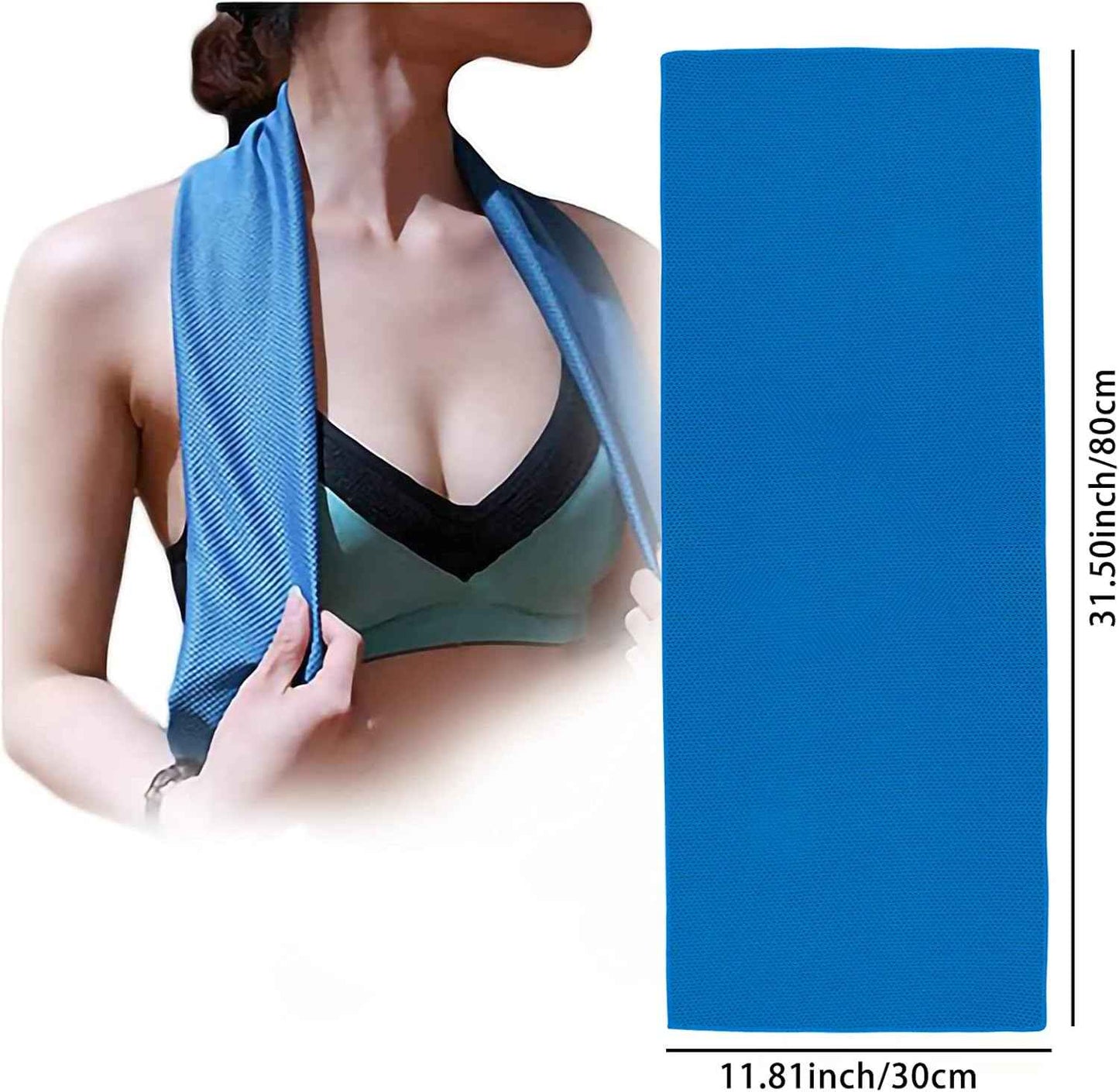 Ponpon 10pcs Cooling Towel Ice Towel Cooling Towels for Neck and Face Microfiber Cooling Towel for Gym, Travel, Yoga, Camping, Running, Outdoor Sport (10 Colors)