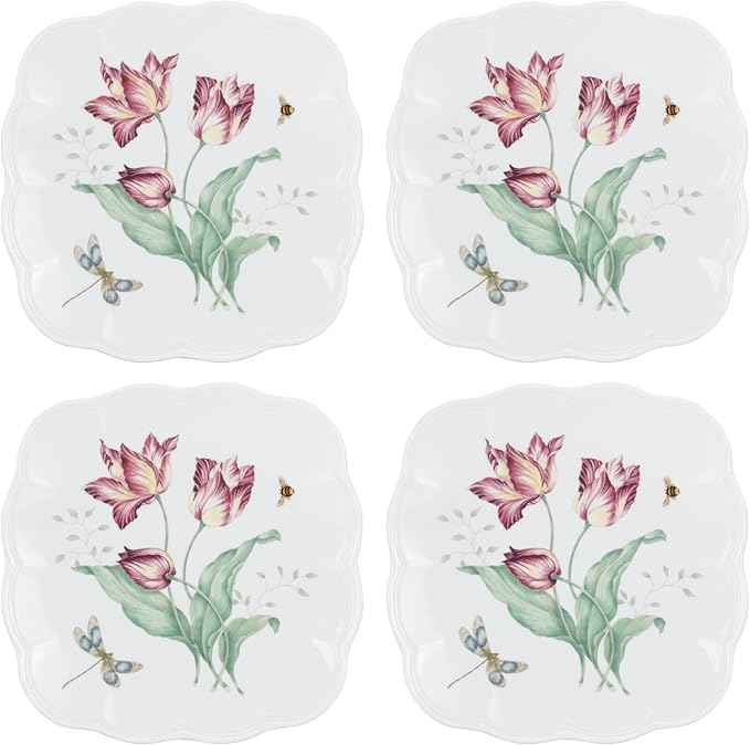 Lenox 894308 Butterfly Meadow Square 4-Piece Accent Plates