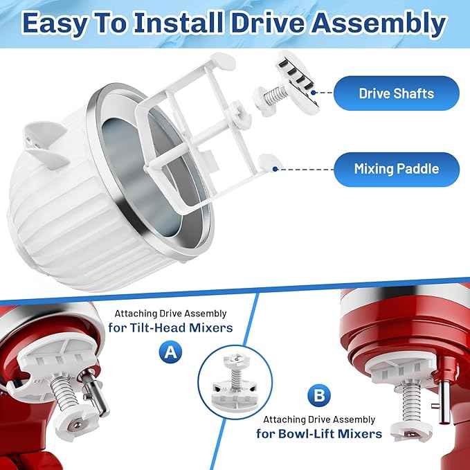 Ice Cream Maker Attachment for Kitchenaid Stand Mixers, Ice Cream Maker Machine Compatible with 4.5QT and Larger KitchenAid Mixers, 2-Quart Capacity, Sorbet and Gelato Maker Accessory by TPGSING