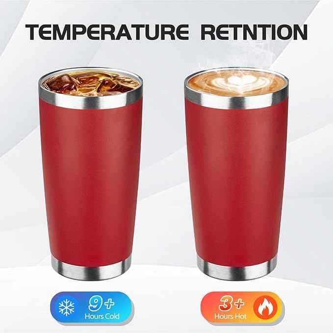 StarSpeed 20oz Tumbler Bulk with Lid, Stainless Steel Insulated Tumblers Double Wall Vacuum Insulated Travel Mug, Powder Coated Coffee Cups for Hot and Cold Drinks(Wine Red,1)