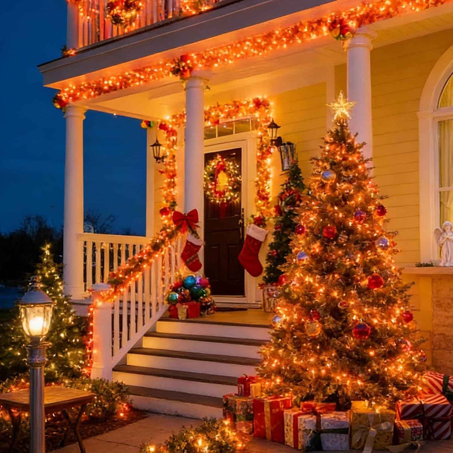 Orange Halloween String Lights Outdoor, Thanksgiving Mini Lights, 32.5FT 100 LED Waterproof Christmas Lights with 16 Lighting Modes for Garden Party Christmas Xmas Tree Lights Autumn Fall Decor