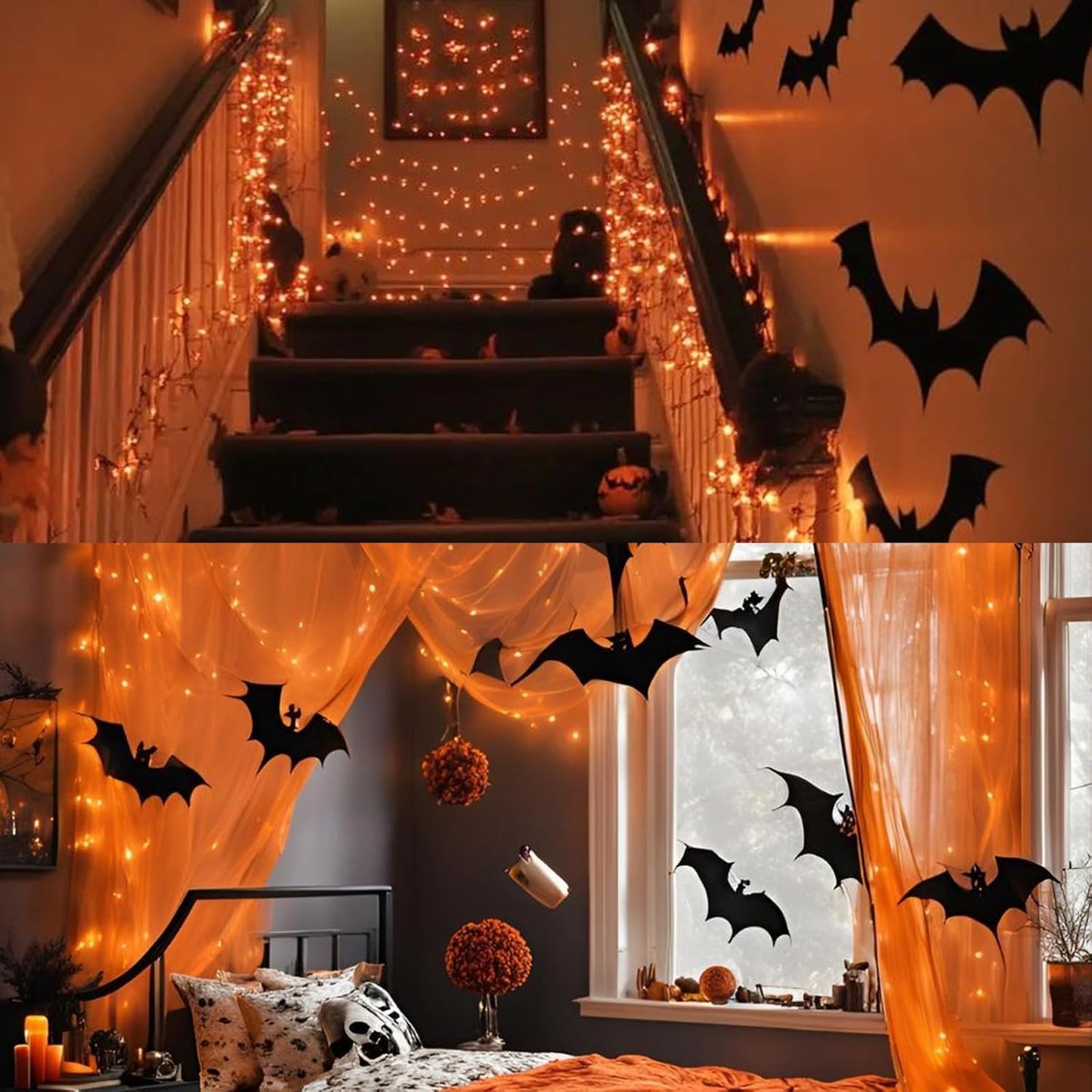 Orange Halloween String Lights Outdoor, Thanksgiving Mini Lights, 32.5FT 100 LED Waterproof Christmas Lights with 16 Lighting Modes for Garden Party Christmas Xmas Tree Lights Autumn Fall Decor