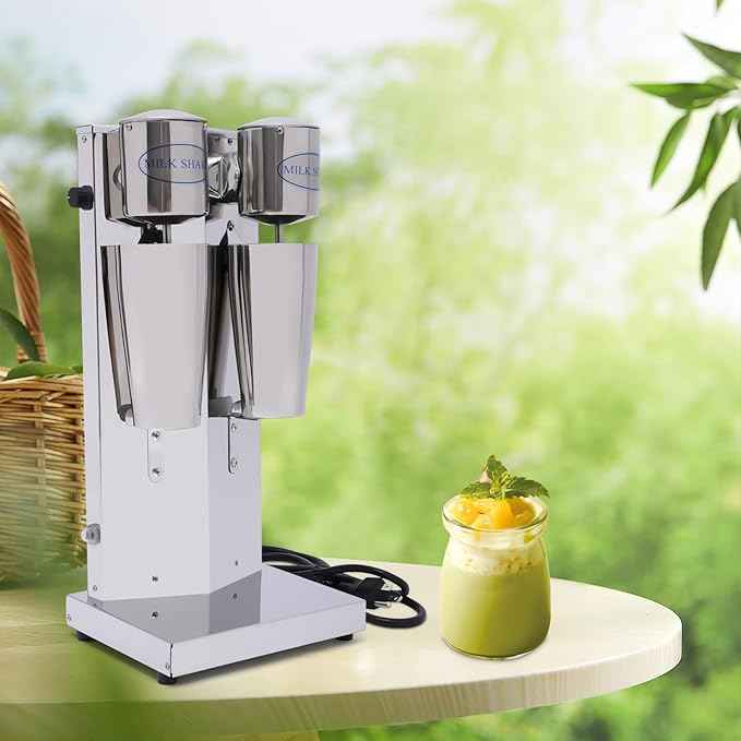 Electric Milkshake Maker, Ice Cream Mixer Machines, 110V Commercial Drink Smoothie Blender for Coffee Shops, Tea Stores to Making Fruit Tea, Coffee, Stirred Drinks (2 Head 800ml)