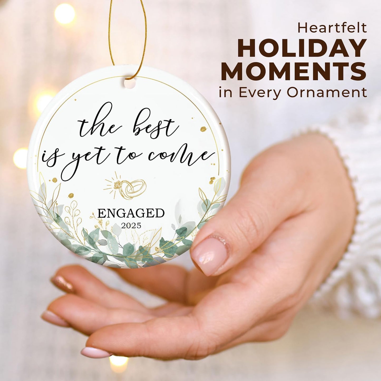 ZAGKOO Engagement Gifts for Couples 2025 - Gift for Newly Engaged Couples, Fiance, Women, Her, Bride to Be - Engagement Ornament, Just Engaged Party Gift Ideas, Christmas Decoration - Ceramic Ornament