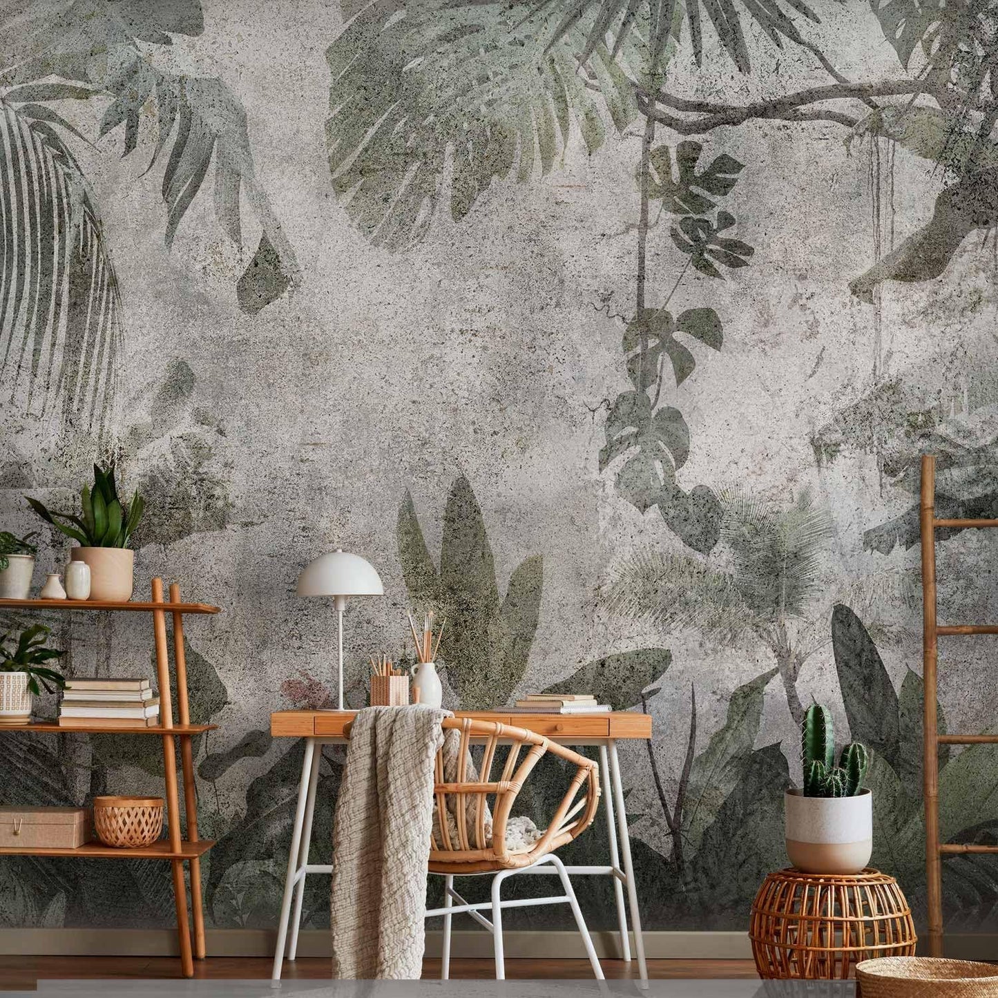 artgeist Wall Mural Tropical Leaves 177x124 in - XXL Non-Woven Wallpaper Fleece Wall Decor Photo Print Picture Image Design Landscape Jungle Nature Monstera Palm Leaves b-C-0821-a-a