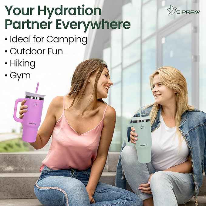 30oz Tumbler with Handle and Straw Insulated Stainless Steel Travel Mug Vacuum Double Wall Coffee Cup Leak Resistant Lid BPA-Free Cup Holder Friendly for Hot & Cold Drinks, Pastel Green