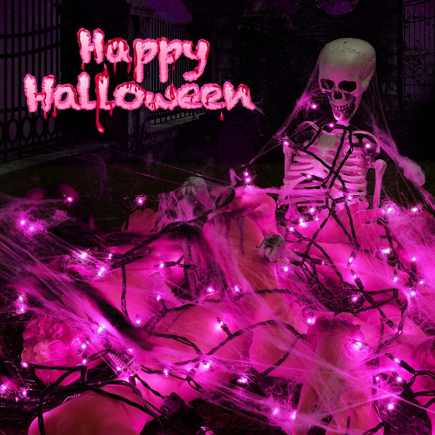 Toodour Purple Halloween Lights, 12.5ft 50 Count Incandescent Halloween String Lights, UL Certified Connectable Mini Bulbs String Lights for Home, Garden, Porch, Yard, Patio, Party, Indoor Decoration