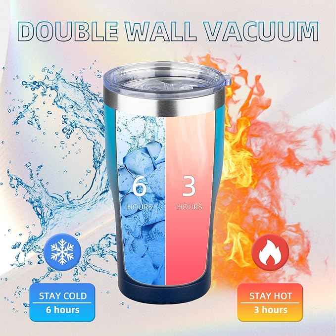 MEZMUT 20oz Coffee Tumbler with Lid and Straw Double Wall Vacuum Insulated Cup Stainless Steel Travel Mugs Insulated for Hot and Cold Leakproof Powder Coated Tumbler for Indoor and Outdoor