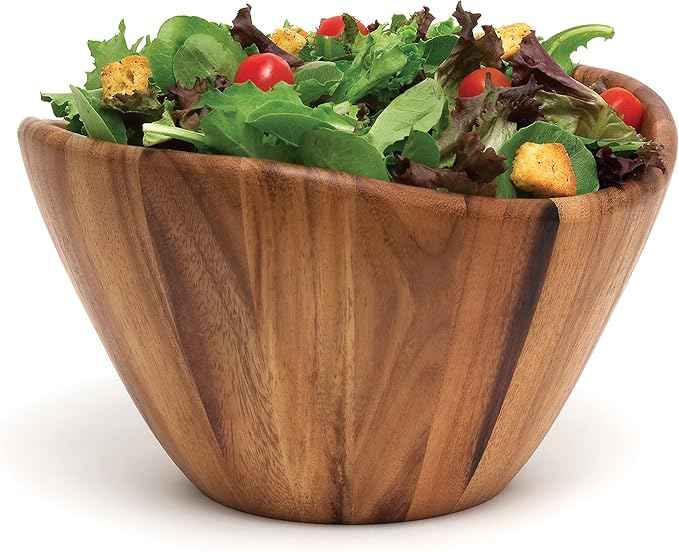Lipper International Large Wavy Bowl, Acacia