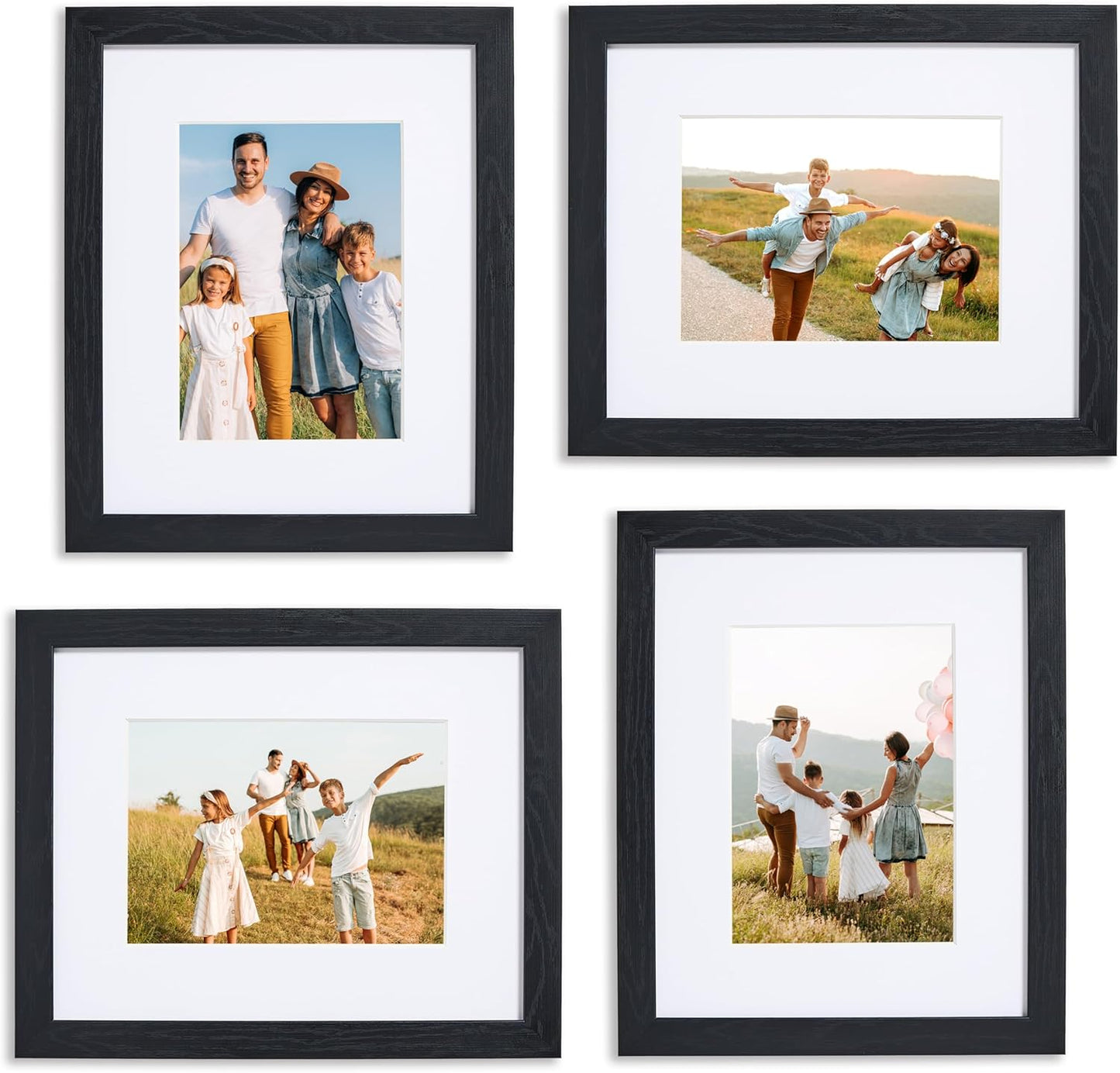 Sheffield Home 4 Piece Gallery Wall Frame Set, 8x10 Inch, Black