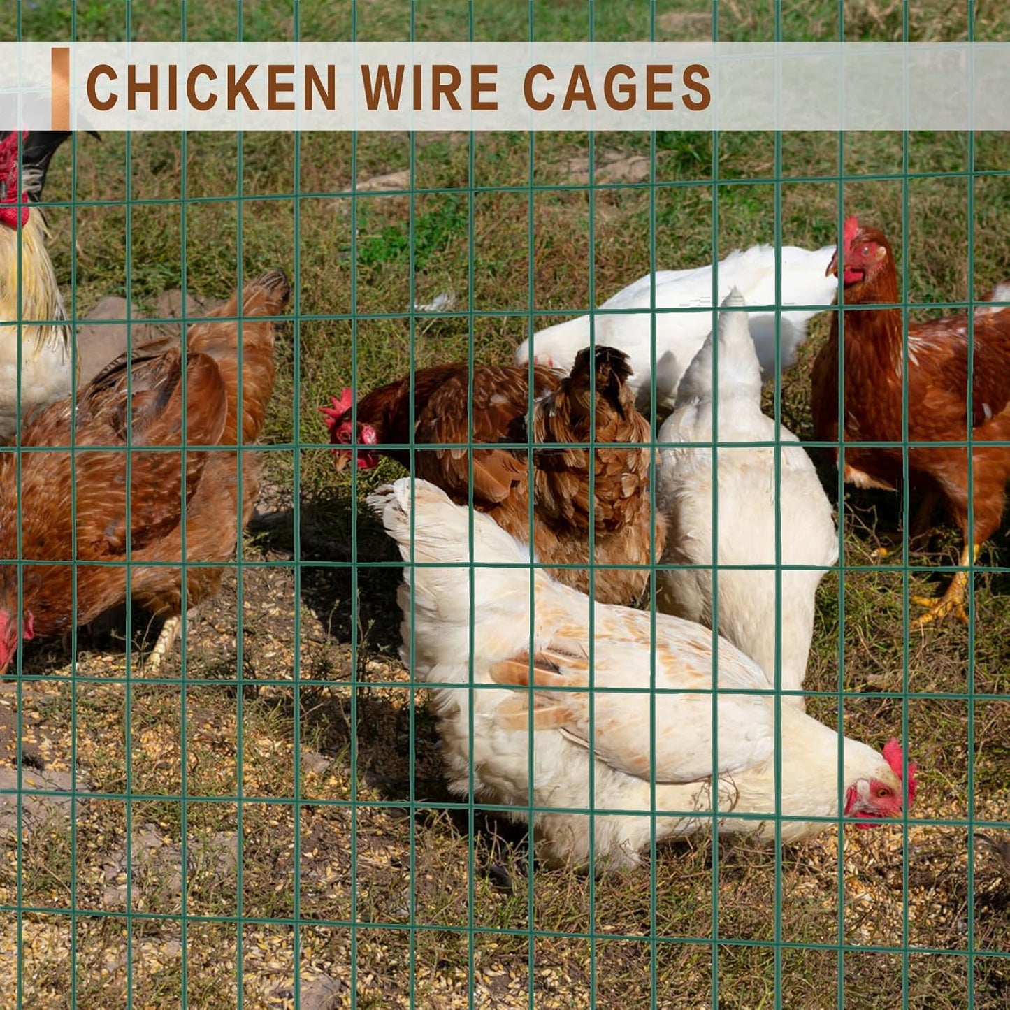 Tongmo 3 ft x 100 ft Green PVC Coated Welded Wire Fence, 16GA Garden Chicken Wire Fence Roll, Mesh Size 2" x 4" Hardware Cloth, Ideal for Yard Protection and Poultry Netting