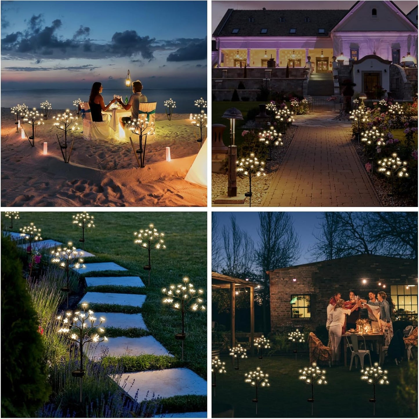 Solar Garden Lights Outdoor,Waterproof Outdoor Solar Lights for Outside Decorative 8Pack, 160Led Solar Flowers Garden Decor, for Yard Pathway,Lawn,Patio Fairy Decorations Gardening Gifts