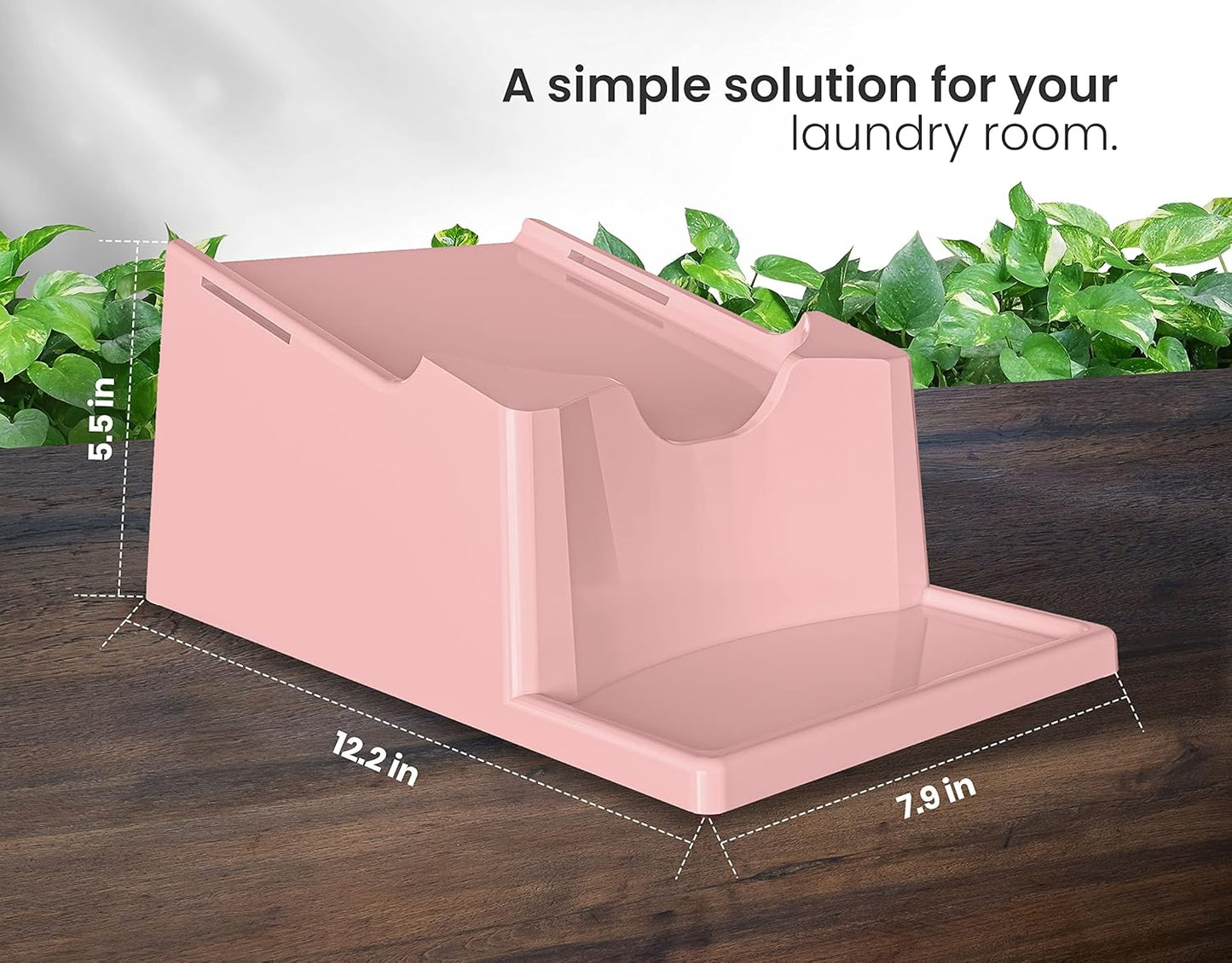 TidyFriend Liquid Laundry Detergent Holder Stand with Drip Tray & Rubber-Grip Feet, Stand for Laundry Room Organization and Storage, Fabric Softener Dispenser with Cup Holder for Easy Pouring (Rose)