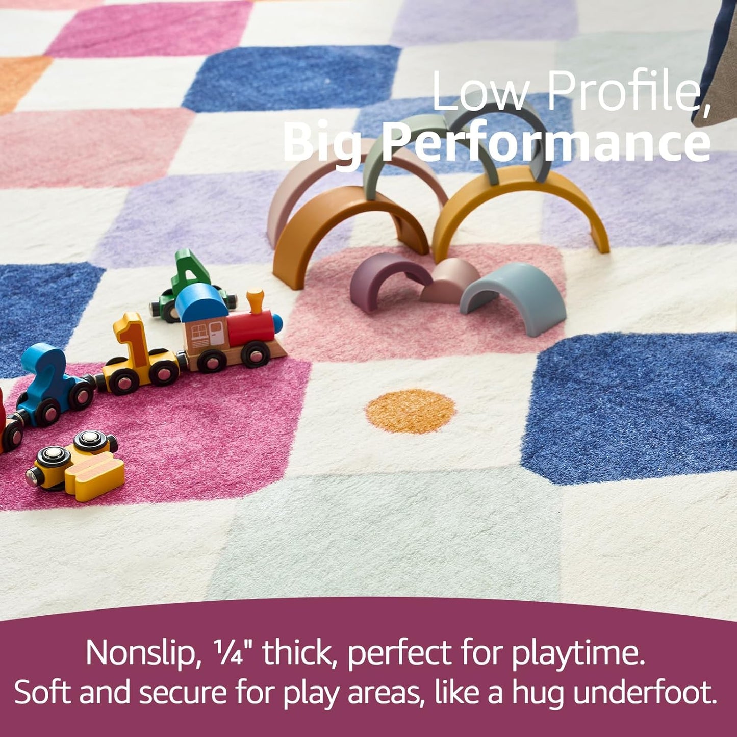 jinchan Runner Rug 2x5 Kids Hallway Washable Rug Indoor Soft Non Slip Modern Diamond Carpet for Nursery Room Bedroom Kitchen Laundry Room Berries on Cream