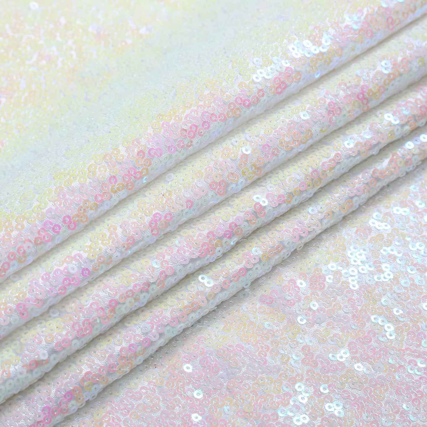 Mini Tree Skirt 24inch Iridescent White Christmas Tree Skirt Sequin Tree Skirt for Winter Holiday Party Christmas Decorations