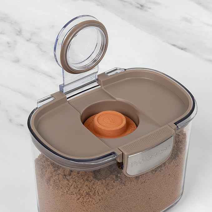 ProKeeper+ Airtight Food Storage Container Set – Clear Plastic Flour and Sugar Canister Set with Magnetic Accessories for Kitchen Organization (Taupe, 9-Piece)