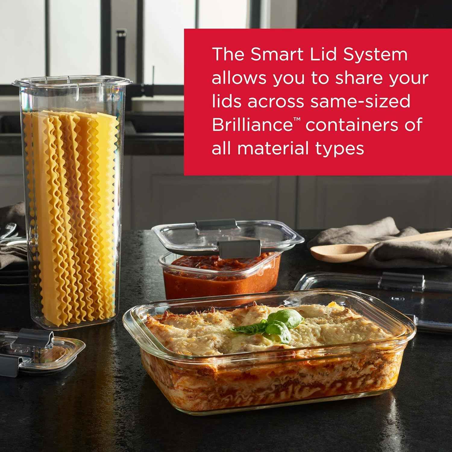 Rubbermaid Brilliance Glass Food Storage Containers, Assorted Sizes, Set of 9, BPA-Free, Leak-Proof, Clear