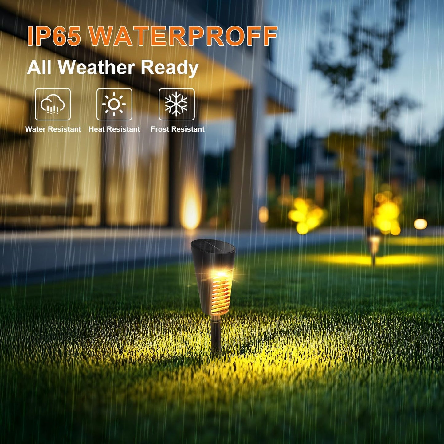 Solar Lights Outdoor Pathway 12 Pack, Solar Pathway Lights Outdoor Auto On/Off Waterproof Garden Landscape Lighting for Path, Yard, Walkway, Driveway, Lawn, Patio, Outside Decor, Warm White