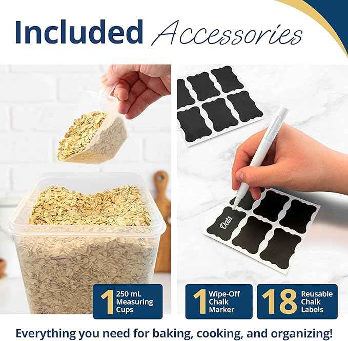 Reli. Airtight Food Storage Containers with Lids (16 Sets) | Kitchen Organizers and Storage Pantry Organizers | BPA Free Plastic Food Containers | Super Variety Pack w/Measuring Cup, 18 Labels, Pen