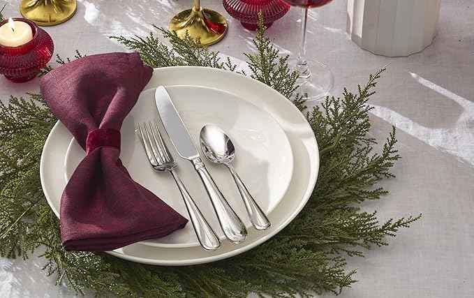Lenox Dinnerware Sets, Studio 1414 Coupe 24-Piece Dinnerware Set, Service For 8, Bone China Material, Dishwasher Safe, Microwave Safe, Bowls, Plates And Bowls, Dinner Dishes, Plates (White, 24 Piece)