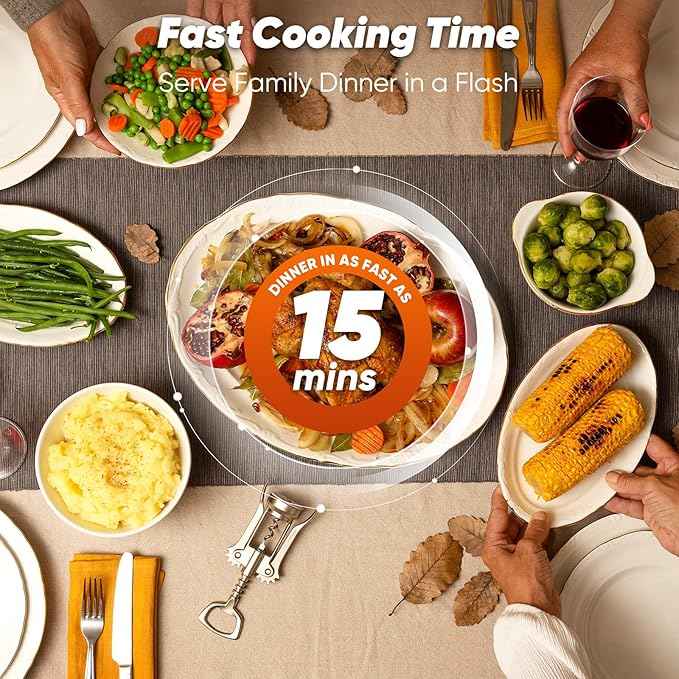 Nuwave Bravo Pro Convection Air Fryer Toaster Oven Combo, 2025 New and Improved, 10-in-1, 50°-450°F Temp Controls, Quick & Even Crisp Technology, 21Qt Capacity, Cinnamon, PFAS Free