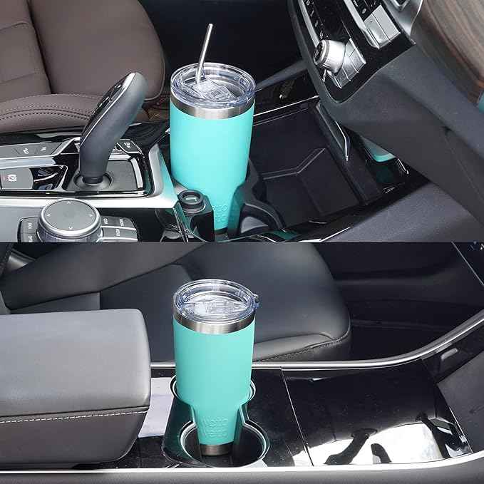 WETOWETO 20oz Insulated Stainless Steel Tumbler, Double Wall Vacuum Leak-proof Travel Coffee Mug, Powder Coated Water Cup (Cyan, 1 Pack)