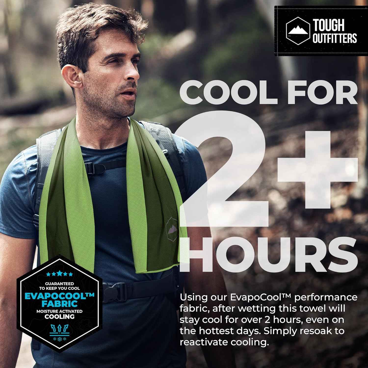 Tough Outdoors Cooling Towels for Neck Face - Neck Cooling Towel for Hot Weather Yoga Sports Golf Sweat - Instant Cold Towel