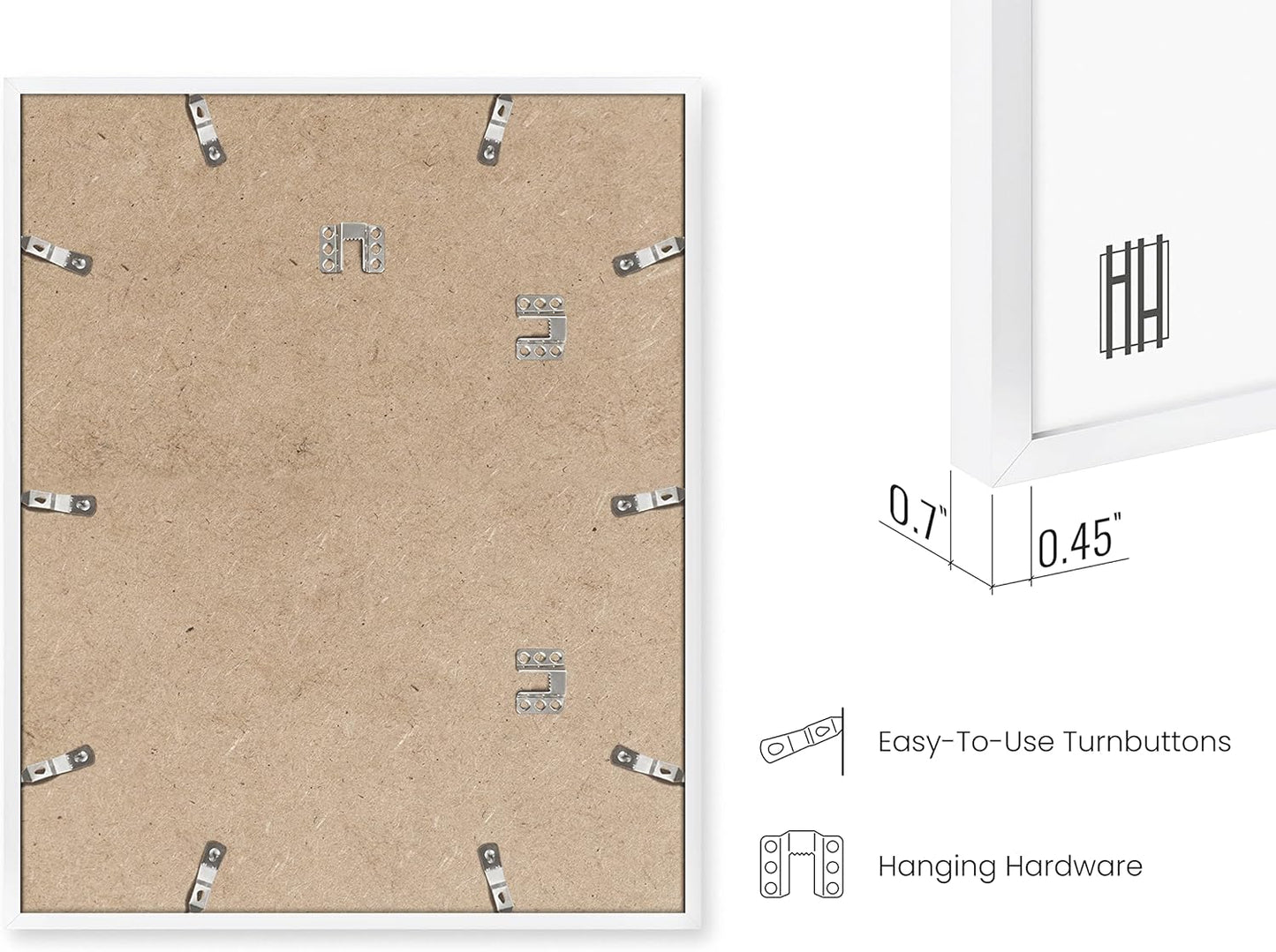 HAUS AND HUES White 16x20 Picture Frame - Modern Aluminum Wall Art Display - Minimalist, Lightweight 16x20 White Frame for Art Prints, Photos, Posters - Ready-to-Hang Vertically & Horizontally