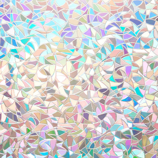 Rainbow Window Privacy Film 3D Decorative Stained Glass Window Film Anti UV Non-Adhesive Reusable 23.6" x 78.7" for Home Room Car Glass Cling
