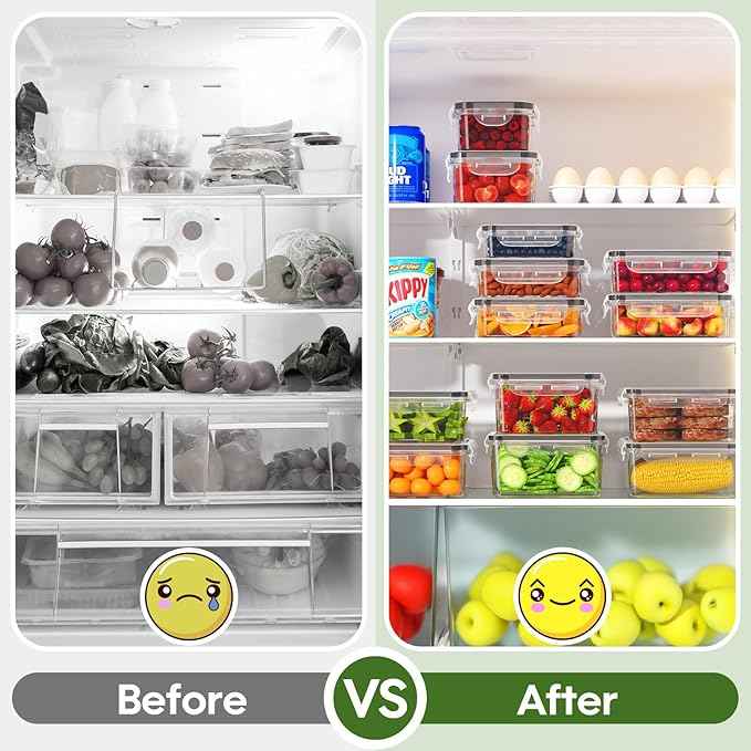 KEMETHY 54-Piece Food Storage Containers with Lids(27 Containers & 27 Lids), Plastic Food Containers for Pantry & Kitchen Storage and Organization, BPA-Free, Leak Proof, Reusable with Labels & Pen