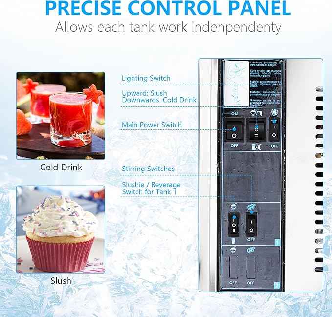 Garvee Slushie Machine 68 oz, Garvee All-in-One Slushy Maker for Home with LED Display & Auto-Clean, No Ice Needed & One-Touch Reservation, 6 Preset Programs for Frozen Margaritas, Ice Cream & Frappés