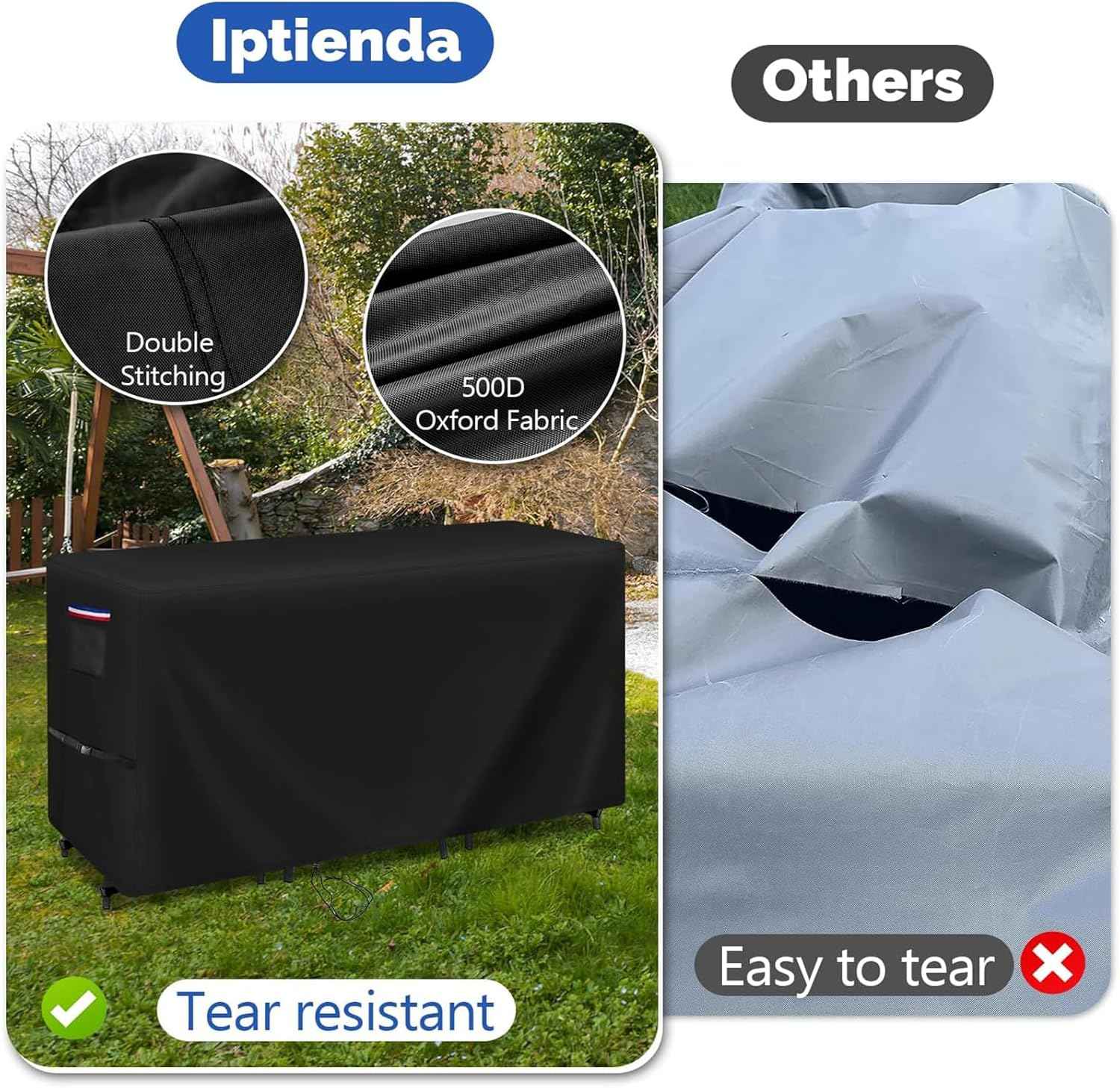 Customized Patio Furniture Covers for Table and Chairs, Personalized Heavy Duty Waterproof Patio Set Cover for Patio Furniture Set/Outdoor Balcony Furniture Sets, Rectangular