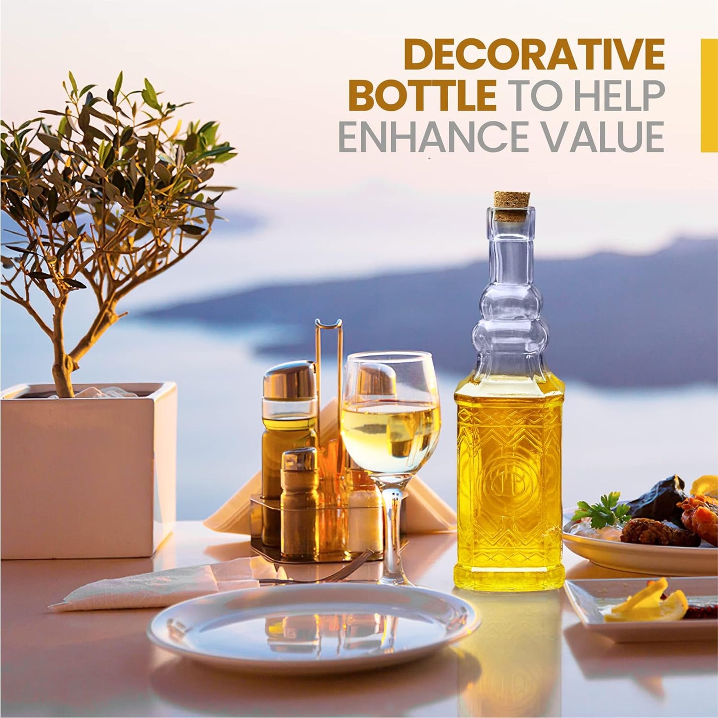 Assorted Clear Glass Bottles with Corks, 6 Pack, 2.5in X 9in, 16oz