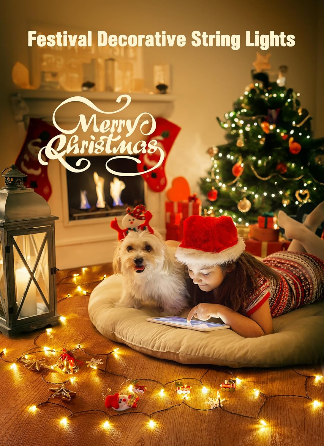 Battery Operated Christmas String Lights, 8ft 20 LED Mini Lights with Timer, Christmas Tree Lights for Indoor Outdoor Bedroom Wedding Party Holiday Xmas Decoration，Warm White（4 Pack）