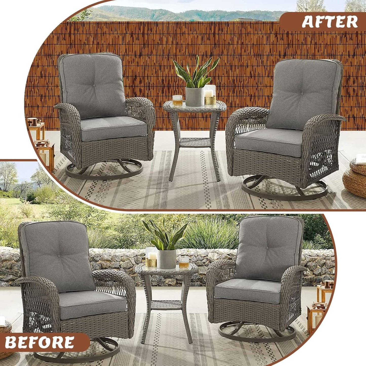 2 Pack Natural Reed Fence,6FT X 16.4FT Bamboo Fencing Privacy Reed Screening for Outdoor, Gallery, Restaurant, Hotel, Patio (Brown)