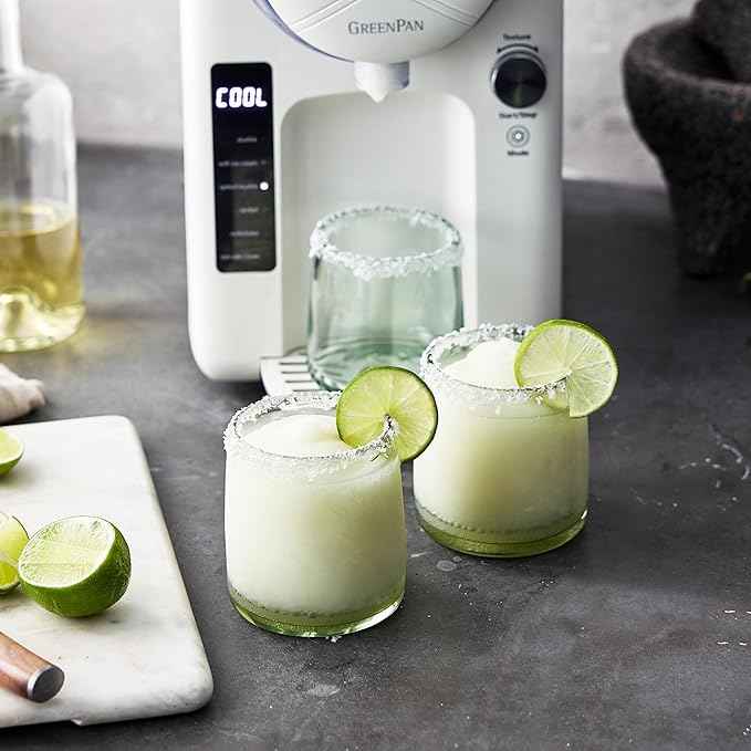 GreenPan Frost Ice Cream Maker & Slushie Machine, Mixing Bowl included, Soft Serve, Sorbet, Margaritas, Milkshakes, Frozen Yogurt, No Pre-Freezing, Ready in 15 Mins, 6 Modes, Self-Cleaning, Cream