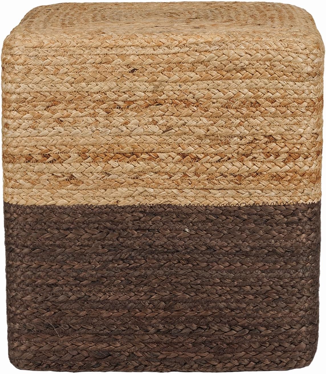 REDEARTH · Cube Pouf Foot Stool Ottoman - Jute Braided Pouffe Poof Accent Sitting Footrest for The Living Room, Bedroom, Nursery, Patio, Lounge & Other Rooms (14.5”x14.5”x16”; Natural Acorn)