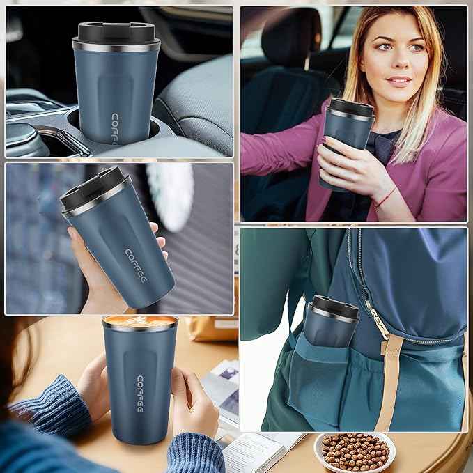 MOMSIV 17oz Travel Mug, Insulated Coffee Cup with Leakproof Lid, Vacuum Stainless Steel Double Walled Reusable Tumbler for Hot and Cold Water Coffee and Tea In Travel and Car